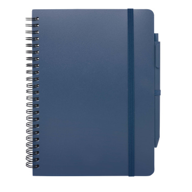 Logo trade promotional giveaways picture of: Thalaasa A5 ocean-bound hard cover notebook with ballpoint pen (black ink)