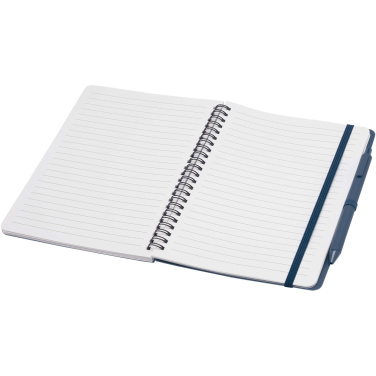 Logo trade promotional products picture of: Thalaasa A5 ocean-bound hard cover notebook with ballpoint pen (black ink)