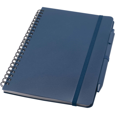 Logo trade promotional items picture of: Thalaasa A5 ocean-bound hard cover notebook with ballpoint pen (black ink)