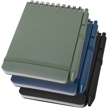 Logo trade promotional items image of: Thalaasa A6 hard cover ocean-bound notebook with ballpoint pen (black ink)