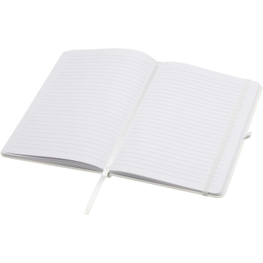 Logo trade promotional giveaway photo of: Teak A5 recycled hard cover notebook with lined pages