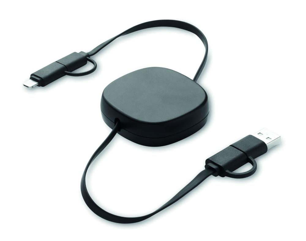 Logo trade promotional giveaways image of: 60W retractable charging cable