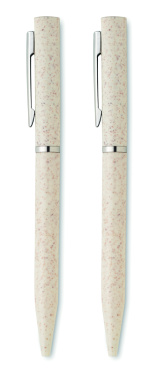 Logotrade corporate gift image of: Wheat straw/ABS twist pen set