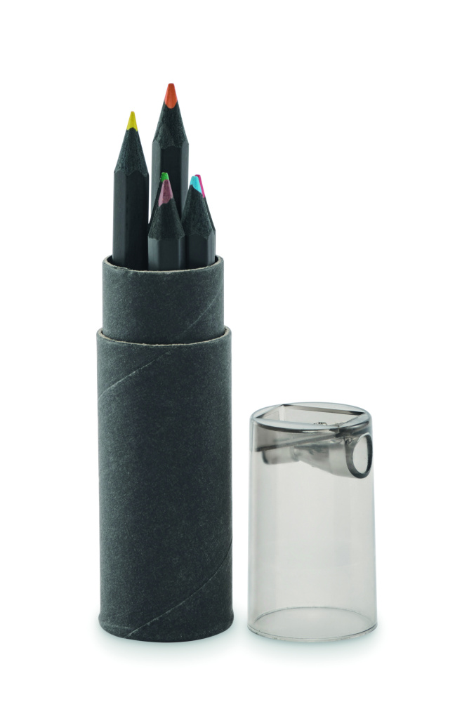 Logotrade advertising products photo of: 6 black colouring pencils