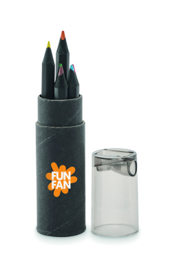 Logo trade promotional products picture of: 6 black colouring pencils