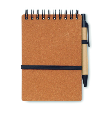 Logo trade promotional giveaways image of: Recycled notebook with ball pen