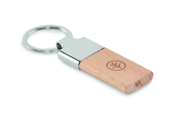 Logo trade promotional gift photo of: Key ring with rubber wood