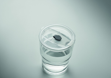 Logotrade promotional product image of: Glass tumbler with straw 400ml