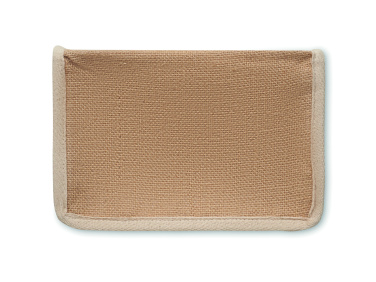 Logo trade promotional products image of: Jute and canvas cooler bag 3L