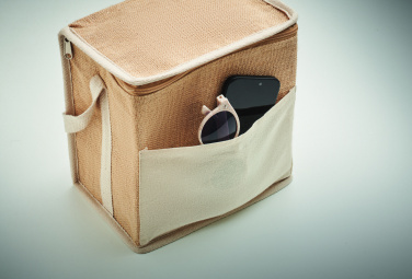 Logo trade promotional items picture of: Jute and canvas cooler bag 3L