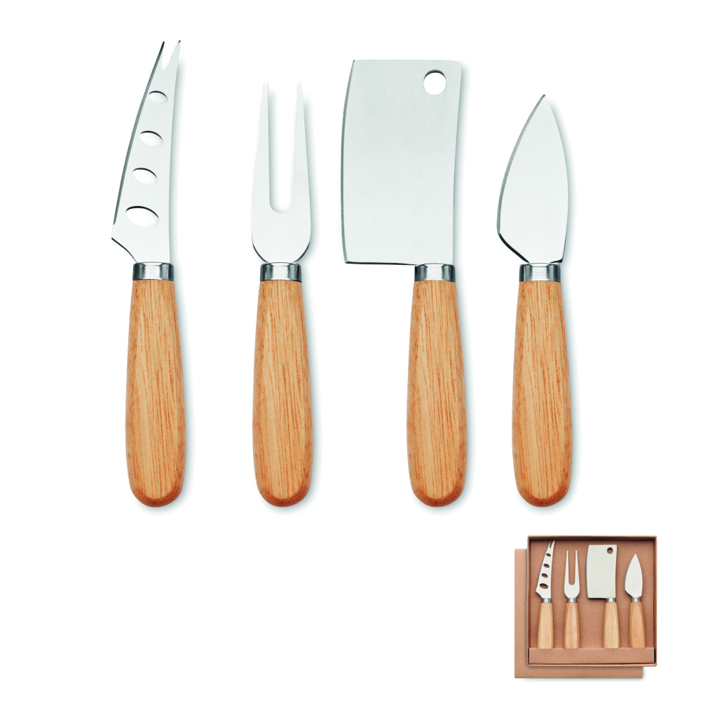 Logo trade business gift photo of: Set of 4 cheese knives
