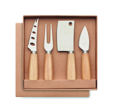 Logo trade promotional giveaways picture of: Set of 4 cheese knives