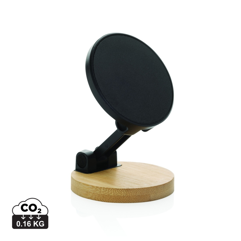 Logo trade advertising products picture of: Magmount RCS recycled plastic and bamboo phone stand
