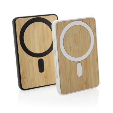 Logo trade promotional item photo of: Zen RCS rplastic 5000 mah 5W magnetic bamboo powerbank