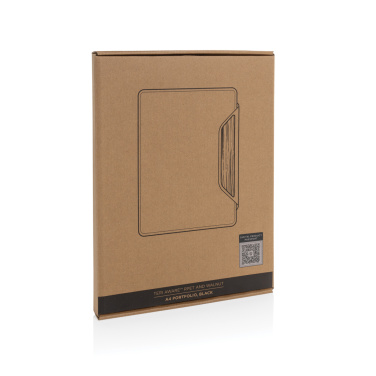 Logotrade promotional product image of: Teri AWARE™ RPET and walnut A4 portfolio