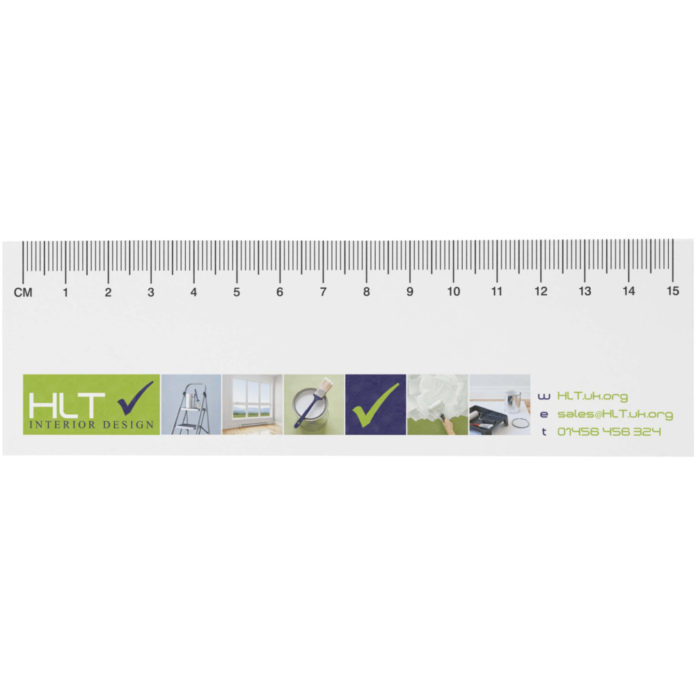 Logotrade business gift image of: Sticky-Mate® recycled sticky notes with printed 15 cm ruler