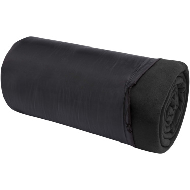 Logo trade promotional items image of: Huggy fleece plaid blanket with carry pouch 220x250 cm