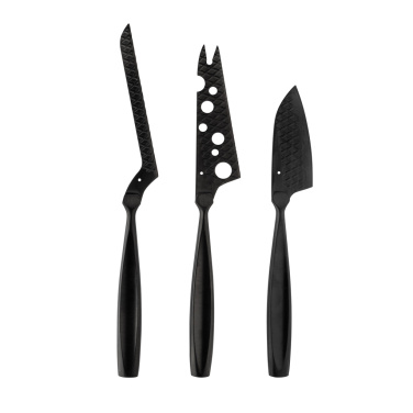 Logo trade promotional gift photo of: BOSKA Cheese Knife Set Monaco+ Black