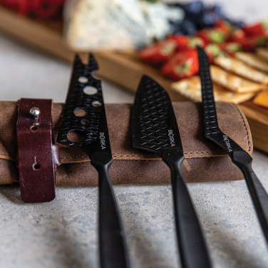 Logo trade promotional merchandise image of: BOSKA Cheese Knife Set Monaco+ Black