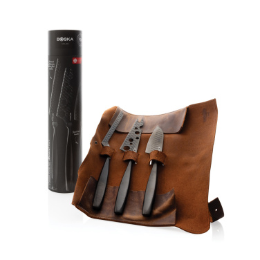 Logo trade promotional merchandise picture of: BOSKA Cheese Knife Set Monaco+ Black