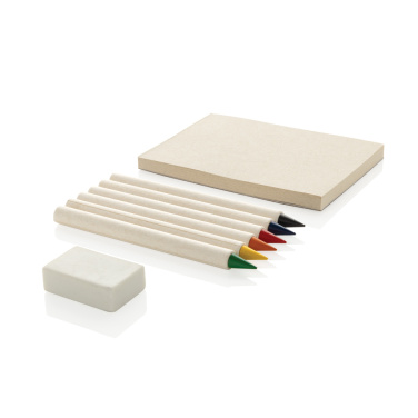 Logo trade promotional giveaways picture of: Micki GRS infinity 6pc coloring pencil set with notepad