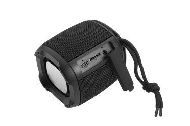Logo trade promotional merchandise picture of: Bluetooth speaker HERMON Schwarzwolf