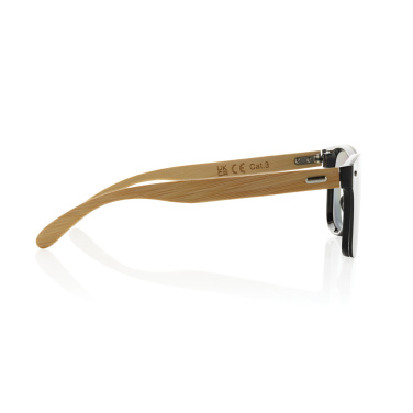 Logo trade promotional merchandise image of: Prism RCS recycled plastic sunglasses with bamboo frame