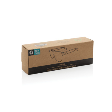 Logo trade business gift photo of: Prism RCS recycled plastic sunglasses with bamboo frame