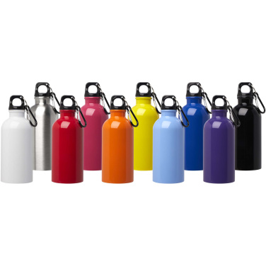 Logo trade promotional items picture of: Oregon 400 ml RCS certified single wall stainless steel water bottle with carabiner
