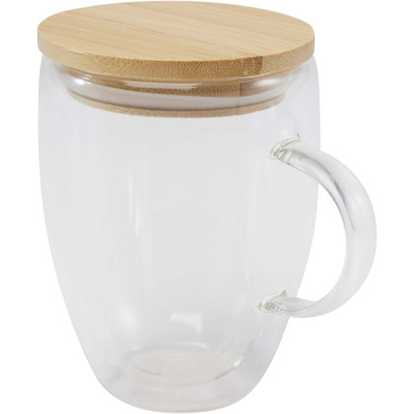 Logotrade promotional giveaways photo of: Leona 350 ml glass cup with bamboo lid