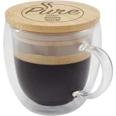 Logo trade corporate gifts image of: Lenora 250 ml glass cup with bamboo lid