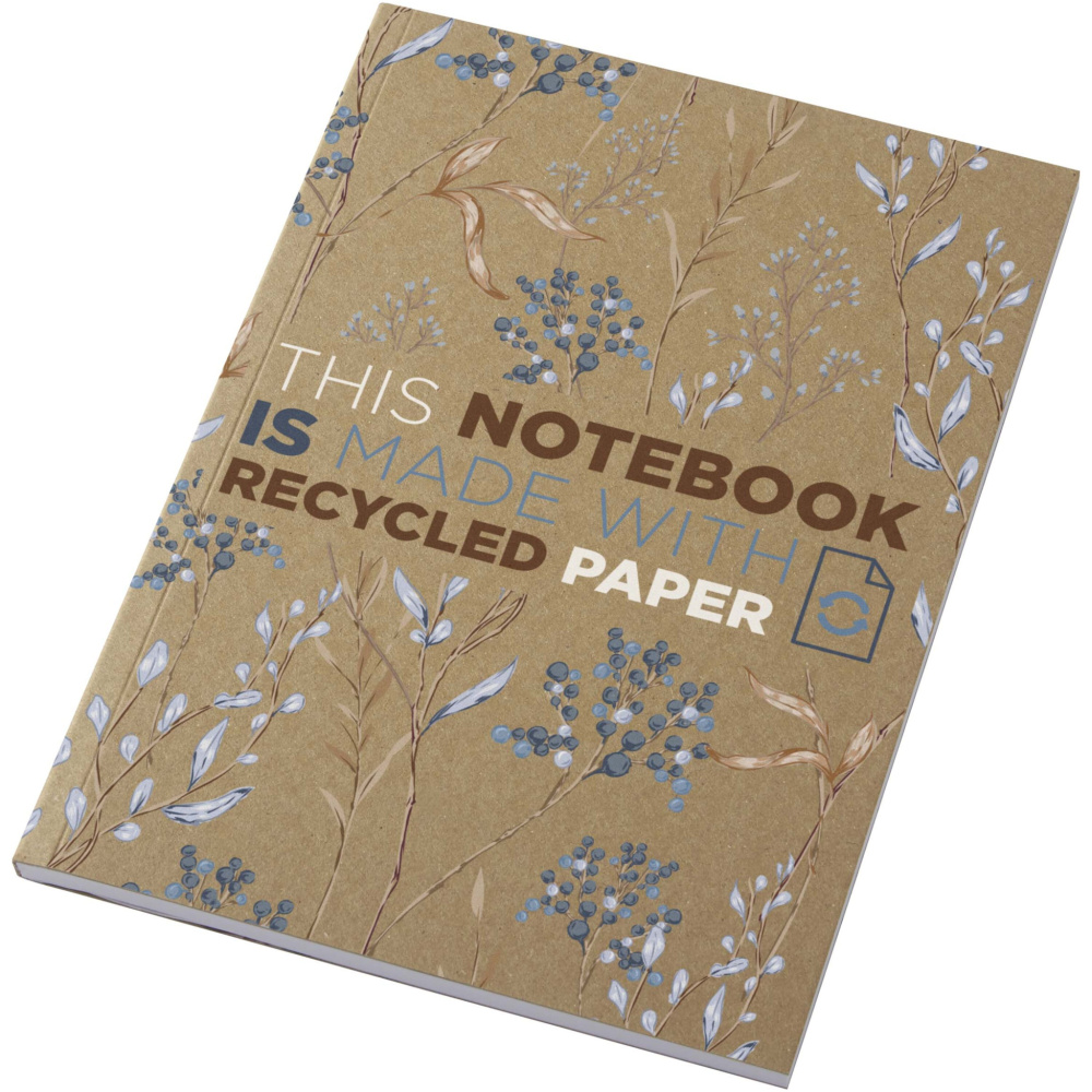 Logotrade promotional gift image of: Novella Austen A5 recycled soft cover kraft notebook - 50 sheets