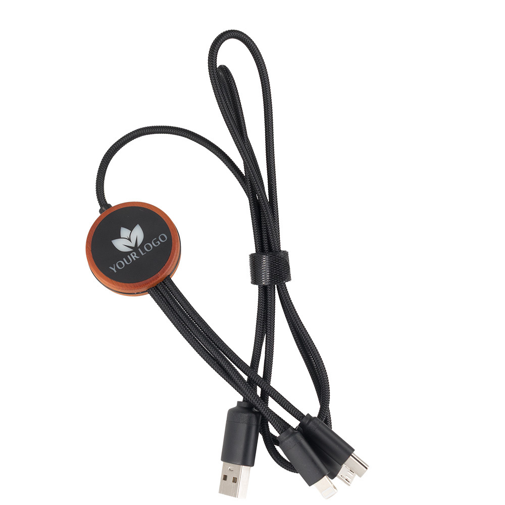 Logo trade business gift photo of: Cable 3in1 with illuminated logo - LH-ZM04
