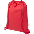 Oregon Blend 140 g/m² GRS recycled drawstring bag 5L, Red