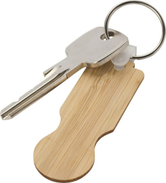 Logo trade promotional products image of: Ronan bamboo trolley keychain