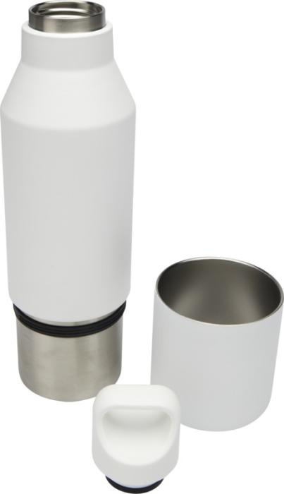 Logo trade business gifts image of: Odessy 600 ml RCS certified recycled stainless steel insulated bottle with 300 ml cup