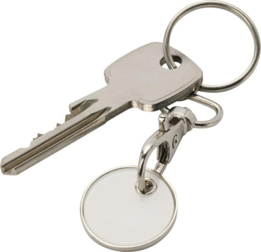 Logo trade corporate gift photo of: Rory keyring with trolley coin