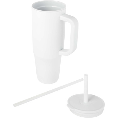 Logotrade promotional product image of: Brady 900 ml RCS certified insulated tumbler with silicone straw