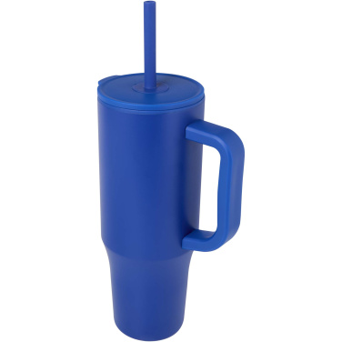 Logo trade promotional giveaway photo of: Brady 900 ml RCS certified insulated tumbler with silicone straw