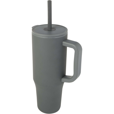 Logo trade promotional giveaways image of: Brady 900 ml RCS certified insulated tumbler with silicone straw