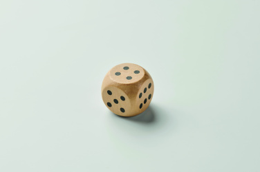 Logo trade promotional gift photo of: Schima wooden dice 3cm dia