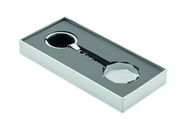 Logo trade promotional items image of: Glass round award key ring