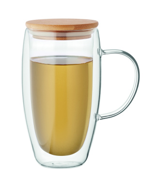 Logo trade promotional products picture of: Double wall glass mug 450ml
