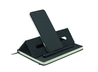 Logo trade promotional merchandise photo of: A5 notebook with phone holder