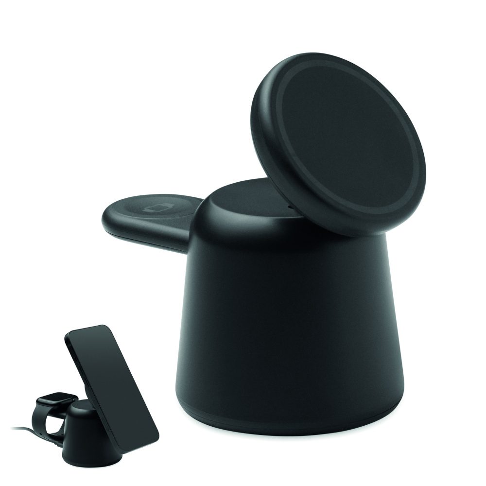 Logo trade corporate gifts image of: 3 in 1 wireless charger 15W