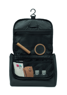Logo trade promotional giveaways image of: Cosmetic hanging bag in PU