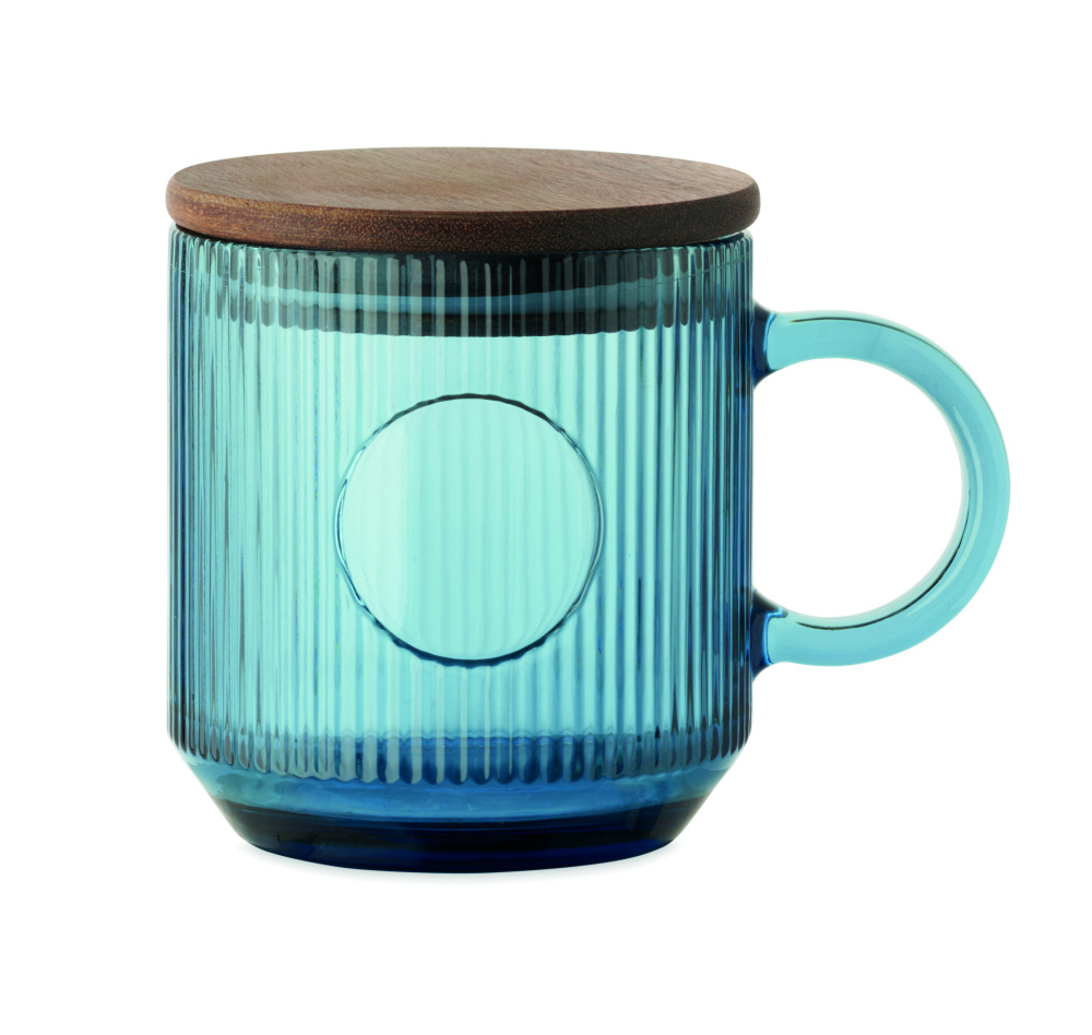 Logo trade promotional giveaways picture of: Ribbed glass mug 300ml