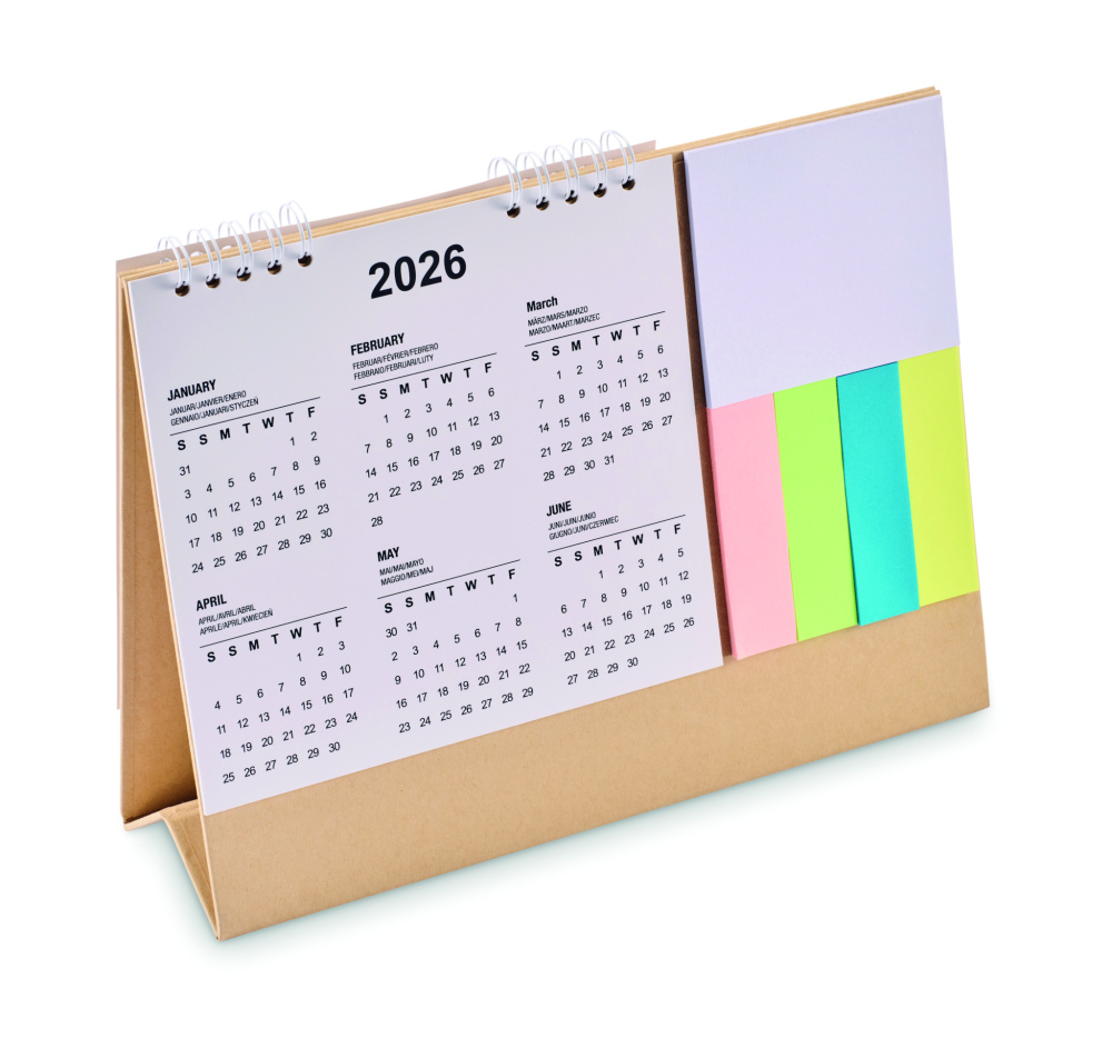 Logo trade promotional giveaway photo of: Desk calendar with memo pad