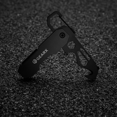 Logo trade promotional gifts image of: Gear X foldable EDC tool with carabiner and parcel cutter