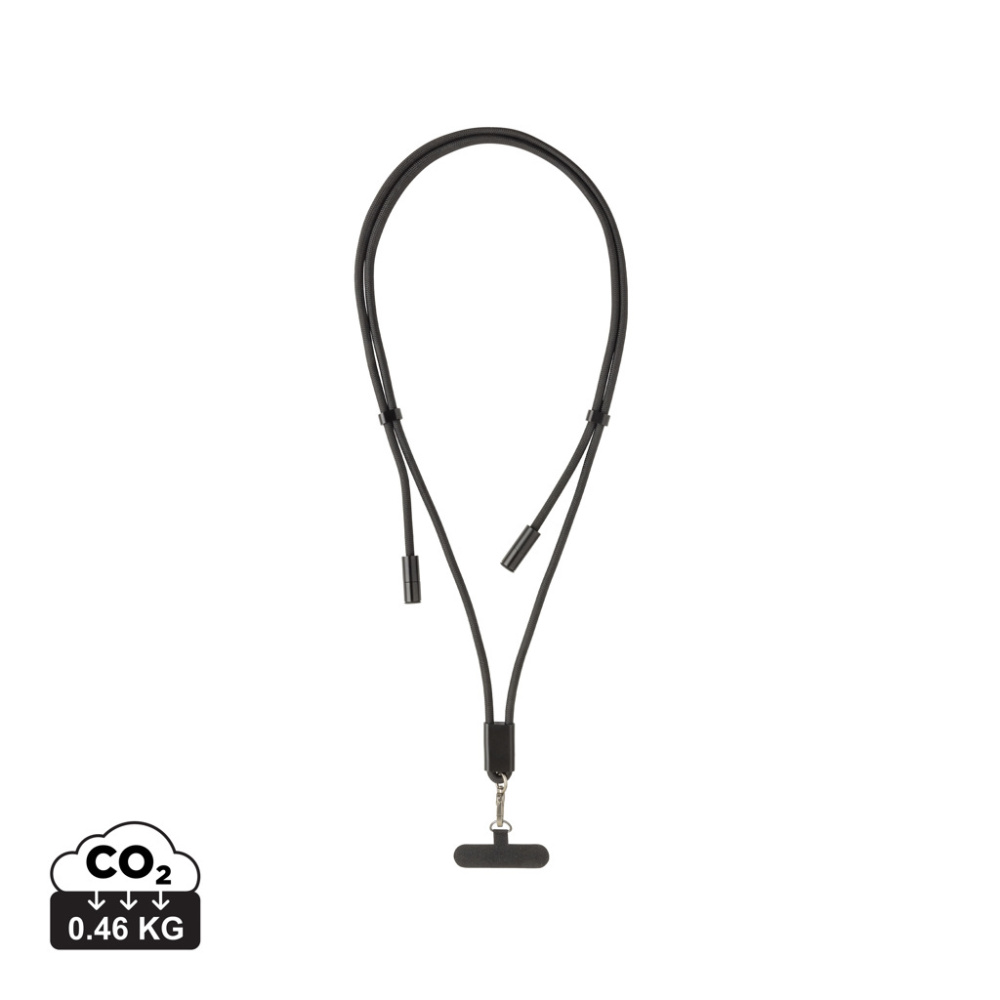 Logo trade promotional gifts image of: LoopAmp RCS RPET adjustable phone cord with 60W cable